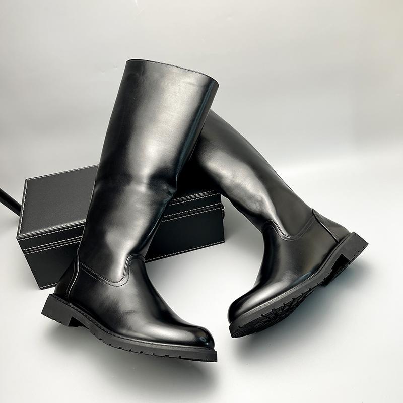 Autumn and Winter Fleece-Lined Long Boots, High Boots, Fashion Boots, Zipper Boots, Handsome Boots, Riding Boots, British Style Men's Boots