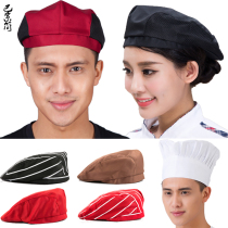 Custom restaurant breathable net beret adjustable waiter hat hotel kitchen chef hat work cap for men and women