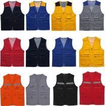Customized overalls outdoor multi-pocket vest photojournalist director fishing vest wedding decoration labor protection horse clip