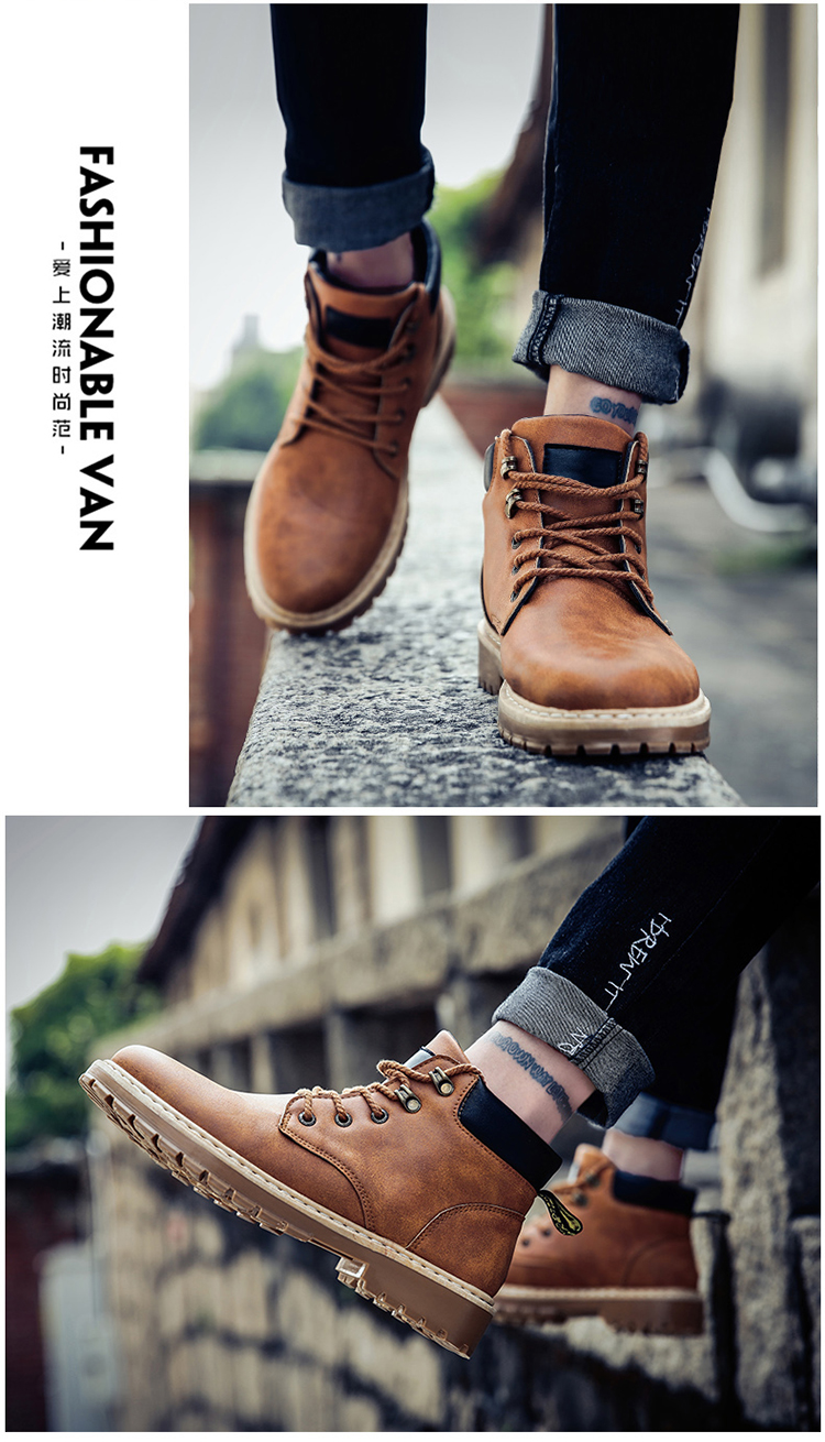 Winter Martin giày nam dụng cụ cắt cao giày gió Anh ủng nam và ủng bông tuyết ấm áp giầy chelsea boot nam