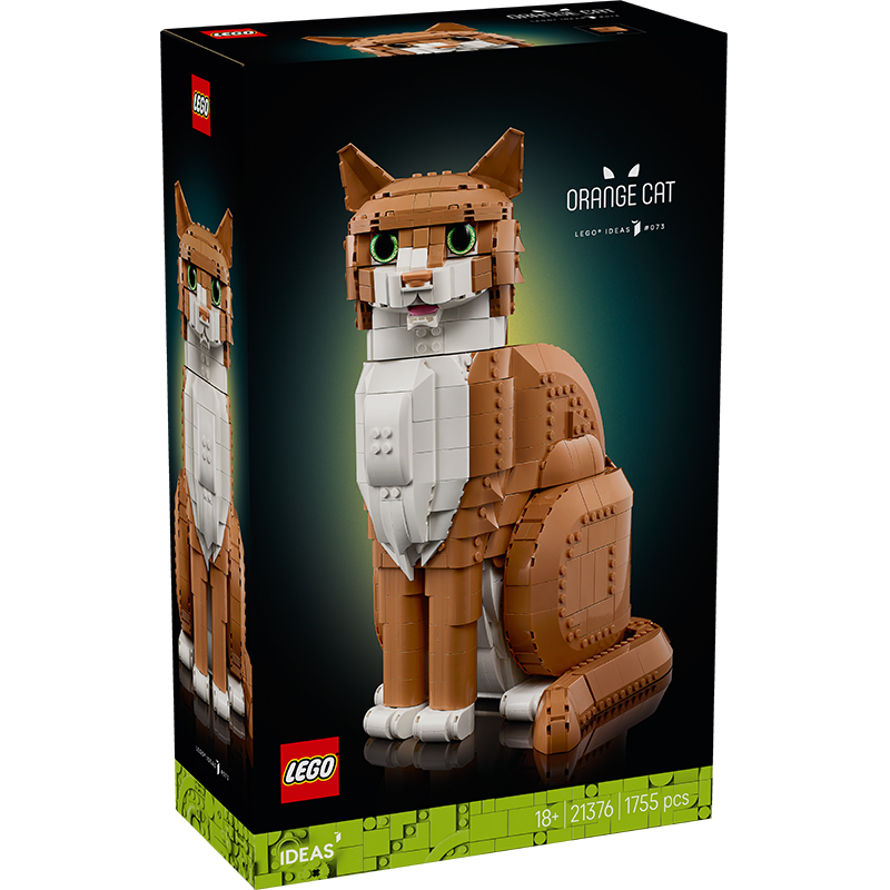 March New Product Lego 21376 Orange Cat Boy and Girl Educational Building Blocks Toy Gift Decoration