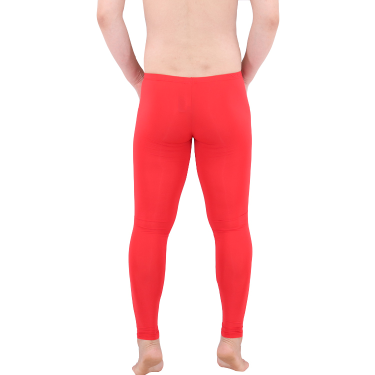 Quần bó sát nam trong suốt quần chín điểm quần lụa băng dài quần legging túi siêu mỏng gợi cảm quần xì nữ