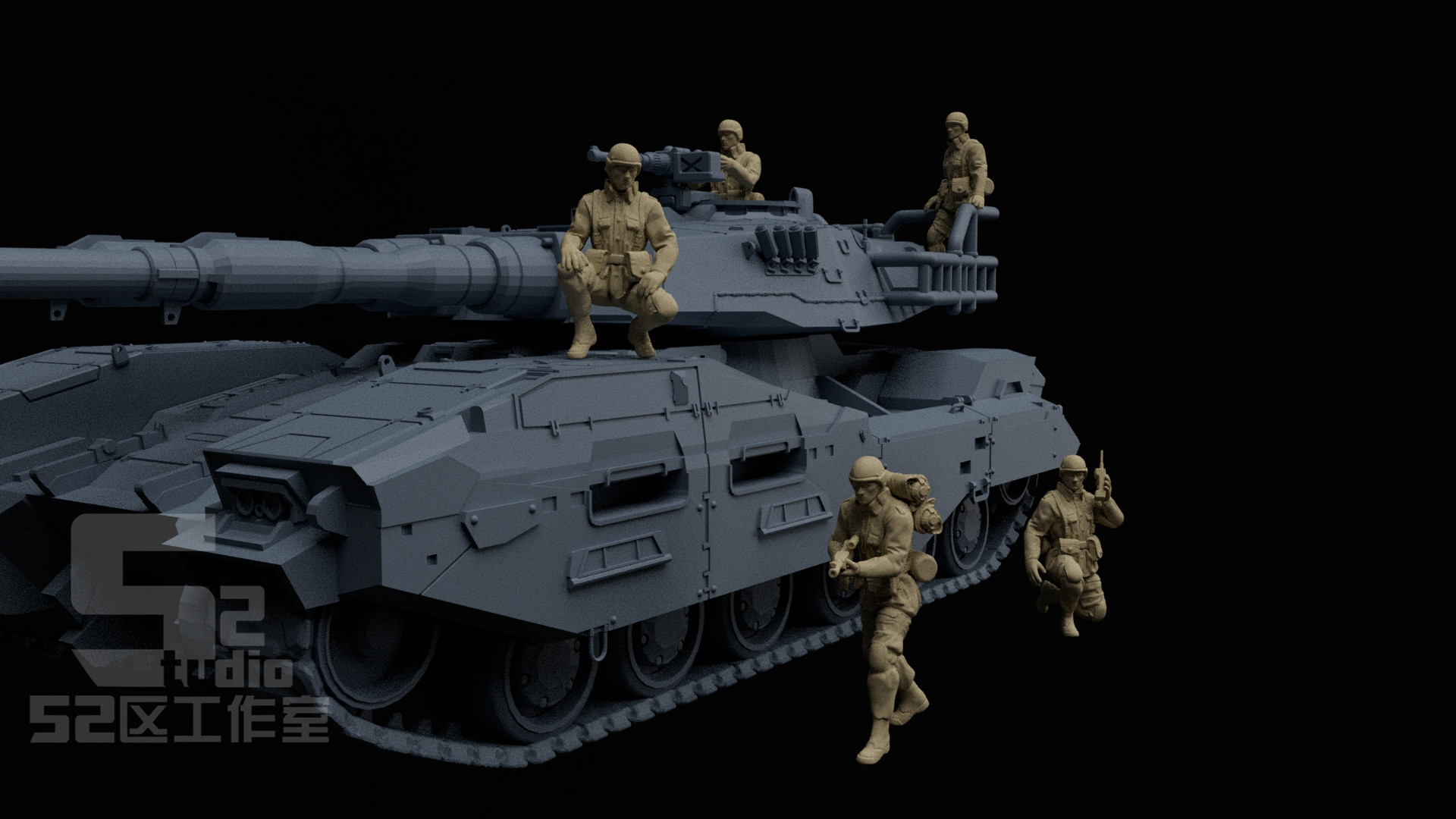 1/100/144 Front GTO08 Squad M61A5 tank scene model | eBay