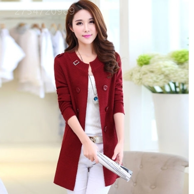 Trung dài dệt kim nữ cardigan 2020 mùa thu / mùa đông phụ nữ mới của áo gió cơ thể mệt mỏi mỏng áo len áo khoác