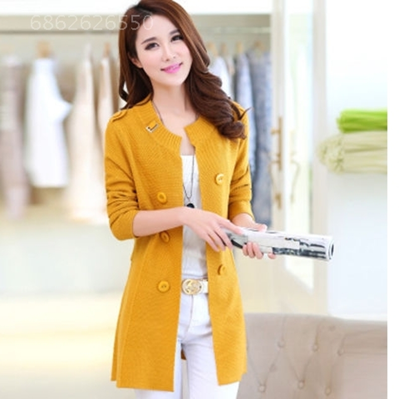 Trung dài dệt kim nữ cardigan 2020 mùa thu / mùa đông phụ nữ mới của áo gió cơ thể mệt mỏi mỏng áo len áo khoác