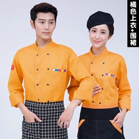 Оранжевый лонгслив, фартук