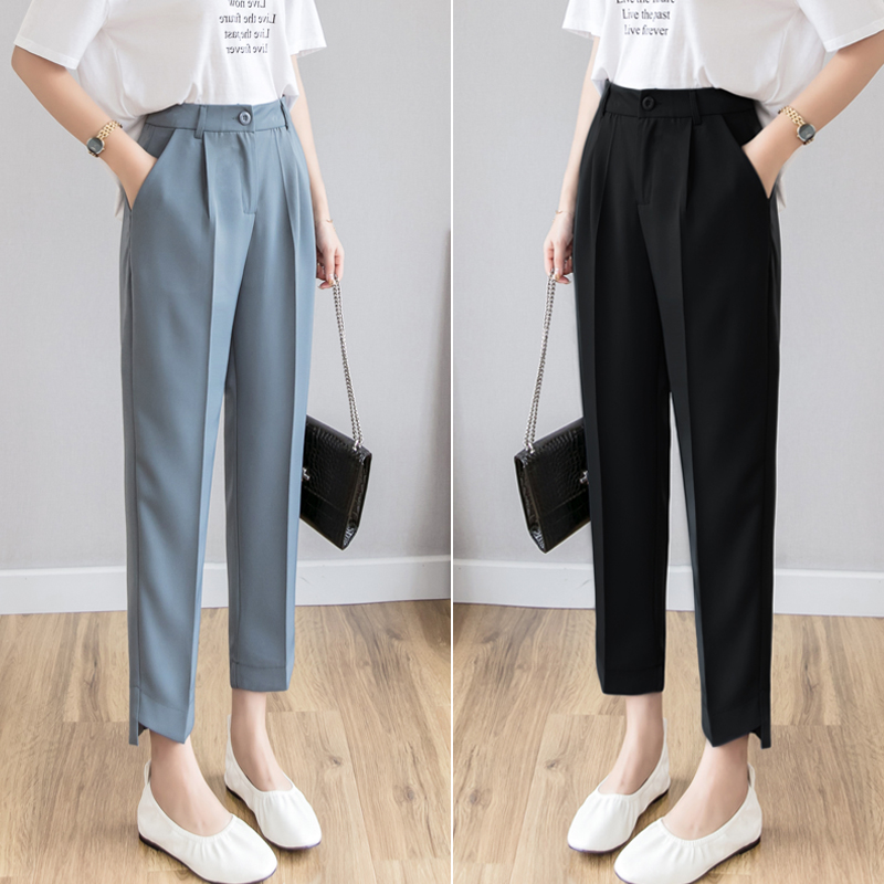 Tide Billboard 2022 Summer Western Pants Women Straight Barrel Loose High Waist Display Slim 100 Hitch Smoke Pipe Pants Casual 90% Pants