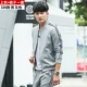 Bộ đồ thể thao nam mùa xuân và mùa thu mỏng phần vài bộ đồ thể thao nữ quần âu chạy bộ đồ thể thao lỏng lẻo - Thể thao sau