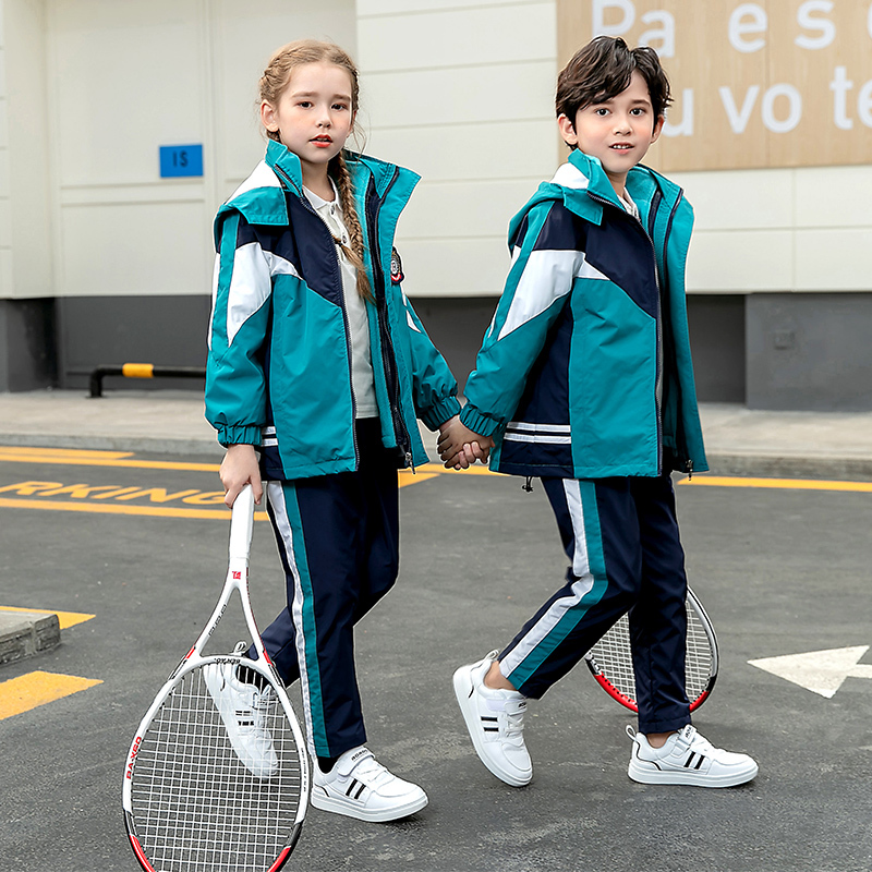 Primary and Secondary School Uniforms, Sports Academy Style Jackets, Kindergarten Uniforms, Spring and Autumn Children's Class Uniforms, Three-Piece Set