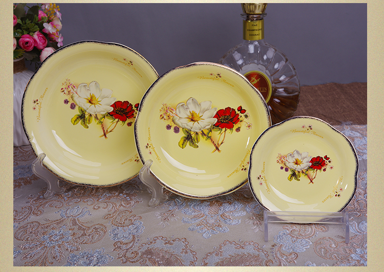 Jingdezhen món quà gốm sứ dao kéo cá tính dày lên hộ gia đình châu Âu bát đĩa bát đĩa kết hợp đĩa chén ăn cơm