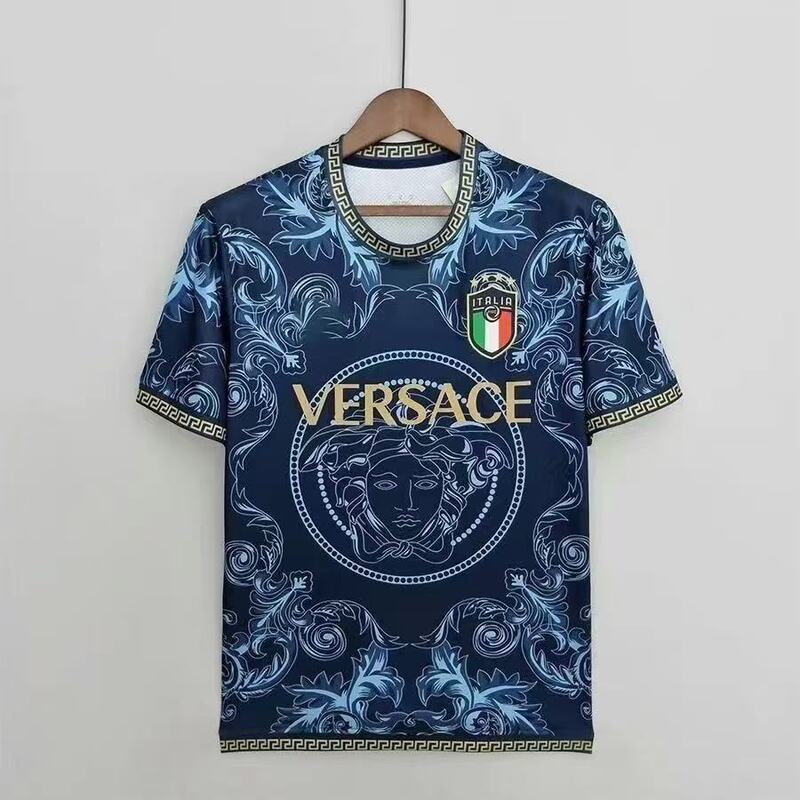 Italian Co-Branded Jersey Special Edition T-Shirt Football Sportswear Training 3D Printed Men's Casual Breathable Top Italian Co-Branded Jersey Special Edition T-Shirt Football Sportswear Training 3D Printed Men's Casual Breathable Top
