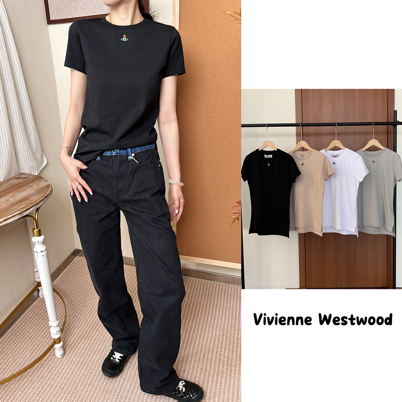 Vivienne Westwood Classic Short-Sleeved T-Shirt with Embroidered Logo on the Chest