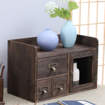 Solid wood storage cabinet Cosmetics desktop drawer Multi-layer shelf Office desk storage box Bedroom jewelry box