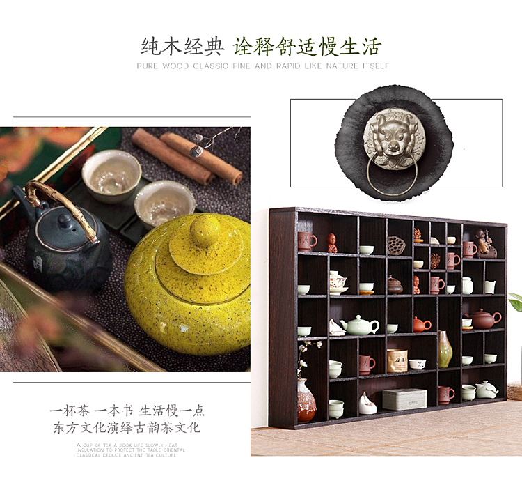Đốt paulownia tách trà giữ nhỏ Bogudo Baoge tủ lưu trữ tủ Kung Fu Trung Quốc ấm trà giá phụ kiện trà - Kệ giá để đồ