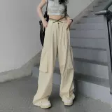 Олдшкольные штаны Ins Tide Tide Jazz Jazz Dancer Планы летние женщины европейские и американские брюки прямых хип -хоп