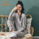 Dorama mùa hè phong cách mới đồ ngủ của phụ nữ cotton mỏng cắt xén tay ngắn quần cotton mùa xuân và mùa thu bộ đồ phục vụ tại nhà - Giống cái