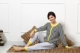 Authentic Doral American thương hiệu mùa thu mới dệt kim tinh khiết cotton mặc nhà giản dị đồ ngủ phụ nữ dài tay phù hợp với G33105 - Bộ Pajama