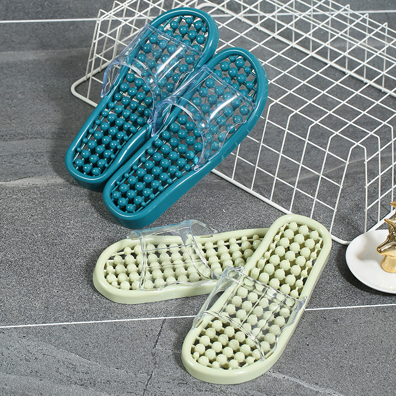 Beixiduo Massage Slippers for Bathroom, Non-Slip, Hollow, Water-Draining, Quick-Drying, Couple's Home Slippers, Women's Summer Indoor Slippers