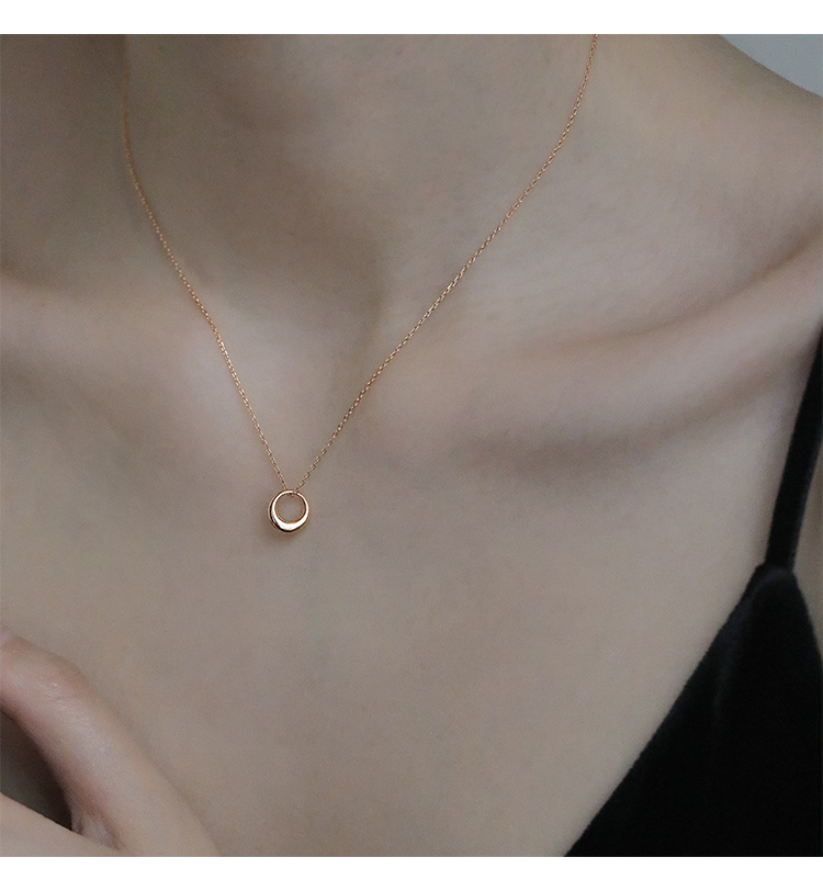 Colier geometric cu cercuri, pentru femei, lanț minimalist pentru clavicule_voghion.com