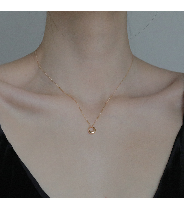 Colier geometric cu cercuri, pentru femei, lanț minimalist pentru clavicule_voghion.com