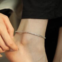 #宝家高定925 silver sparkling thick version cauliflower chain bracelet anklet female niche design 2024 new style