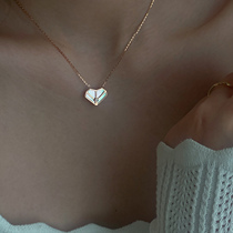 Xiaobao s925 sterling silver love shell necklace womens light luxury niche design exquisite clavicle chain simple cold wind