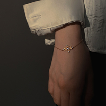 Xiaobao 925 sterling silver flower zircon design bracelet female high-end ins niche design 2021 new simple