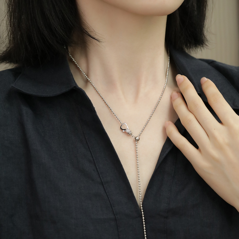 4.28 Xiaobao First Release Promotion S925 Silver Floral Bead Tangcao Clasp Pull-Out Necklace