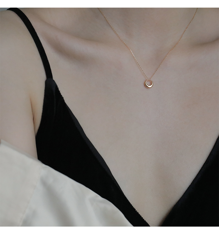Colier geometric cu cercuri, pentru femei, lanț minimalist pentru clavicule_voghion.com