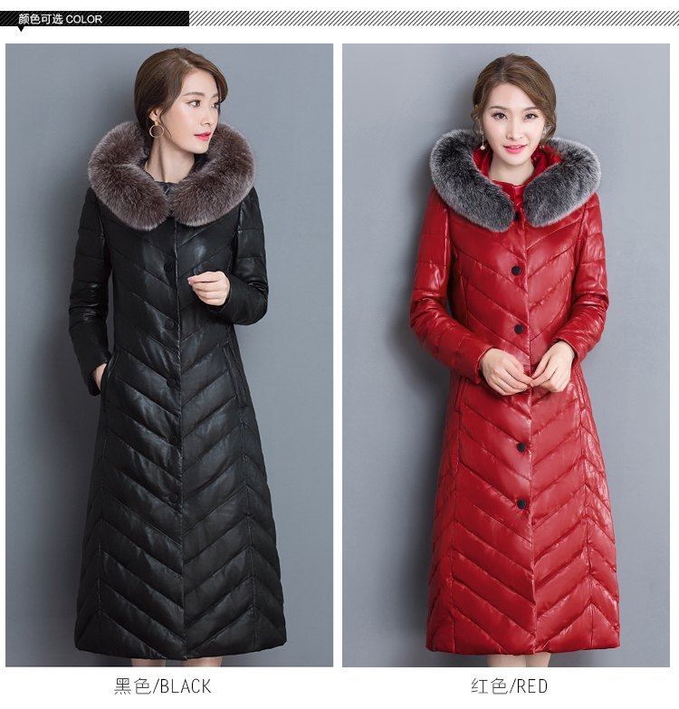 Áo khoác da xuống quần áo cotton 2018 mùa đông mới của phụ nữ XL PU da qua đầu áo khoác dày áo gió dài áo da lộn zara