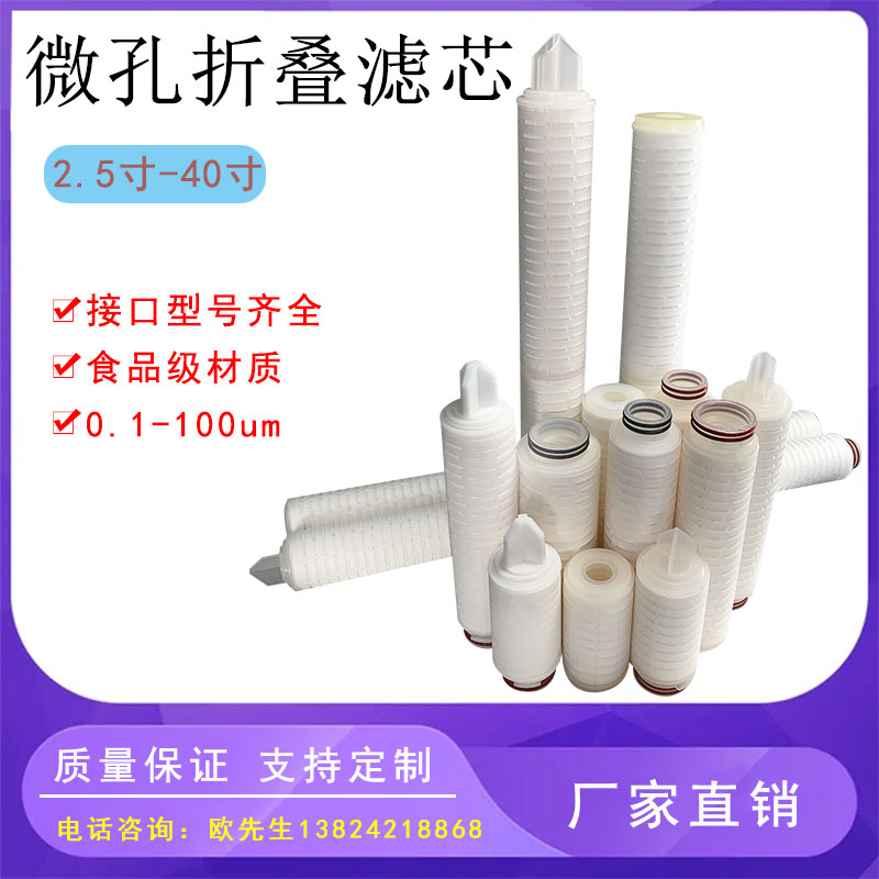 Optical lens factory special folding filter element 20 inch 0 22 micron 222 end cap manufacturer