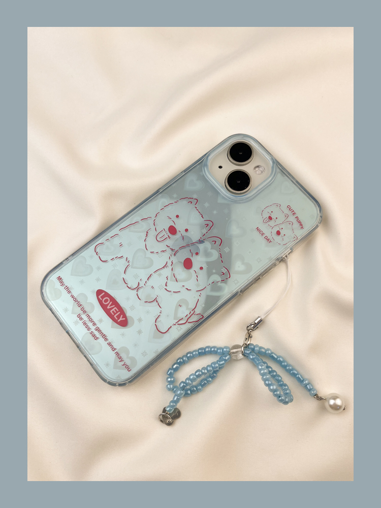 Ins Blue Base West Highland Puppy Phone iPhone 13 ProMax New 15 Anti Drop 12 Women's Small Suitable Pro Cartoon_voghion.com