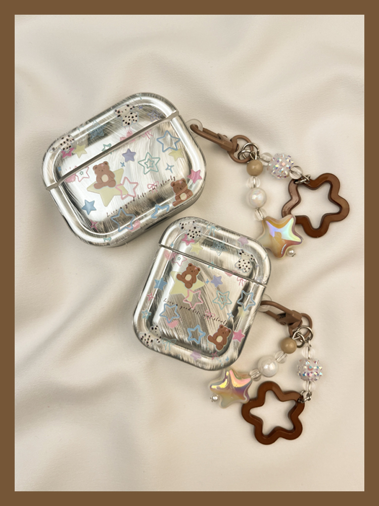 Ins electroplated full screen star bear protective 3 airpods headphone case second-generation wireless Bluetooth_voghion.com