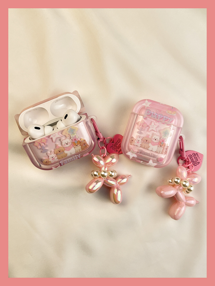 Instagram Cartoon Pink Star Puppy Schutzhülle Airpod 3 Wireless Bluetooth AIPods2 Kopfhörer Soft Case 1. 3._voghion.com