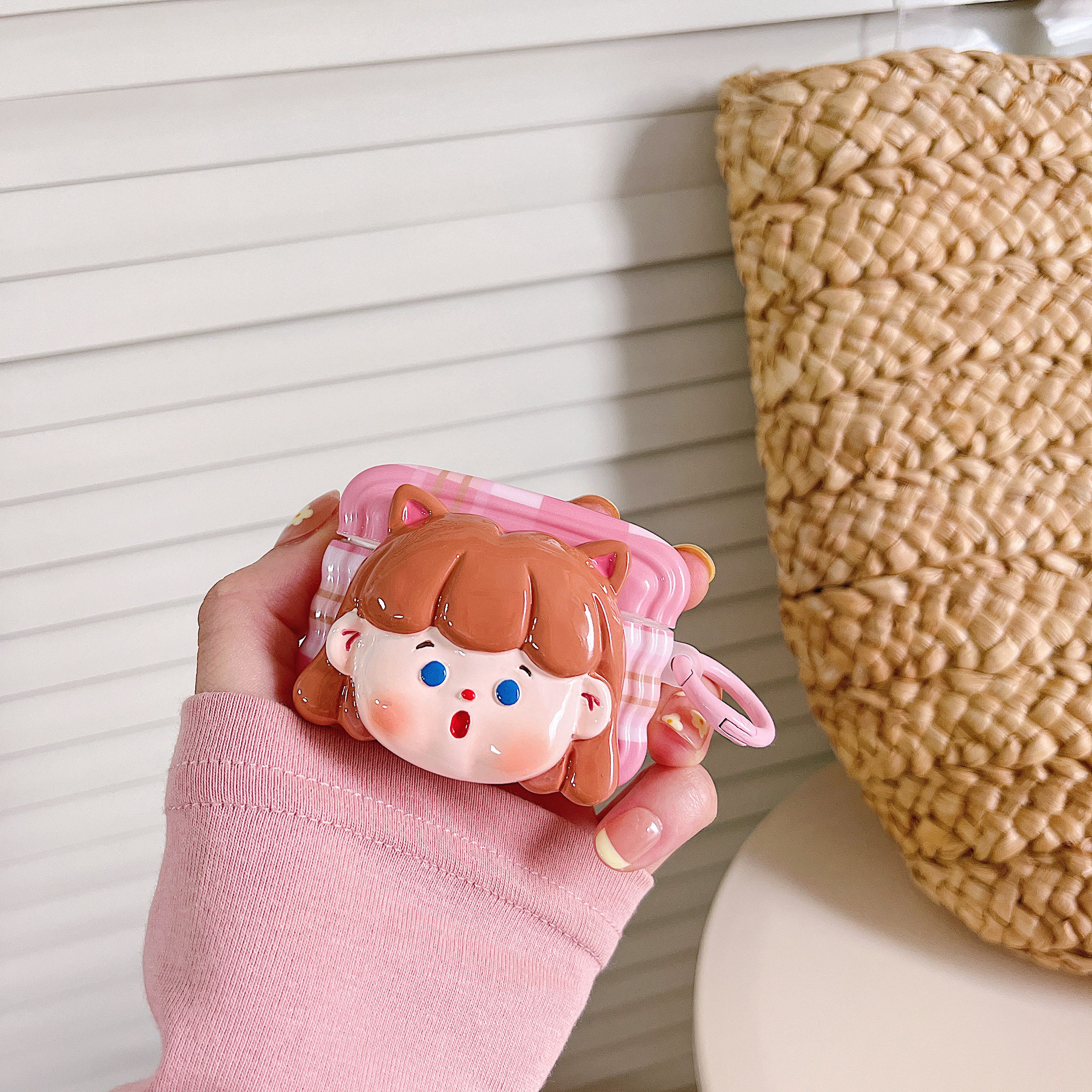 Cute Cat Ear Girl Protective Cover Airpod3  airpodsPro Earphone Case Second Wireless Bluetooth Third Pods1 Suitable for_voghion.com