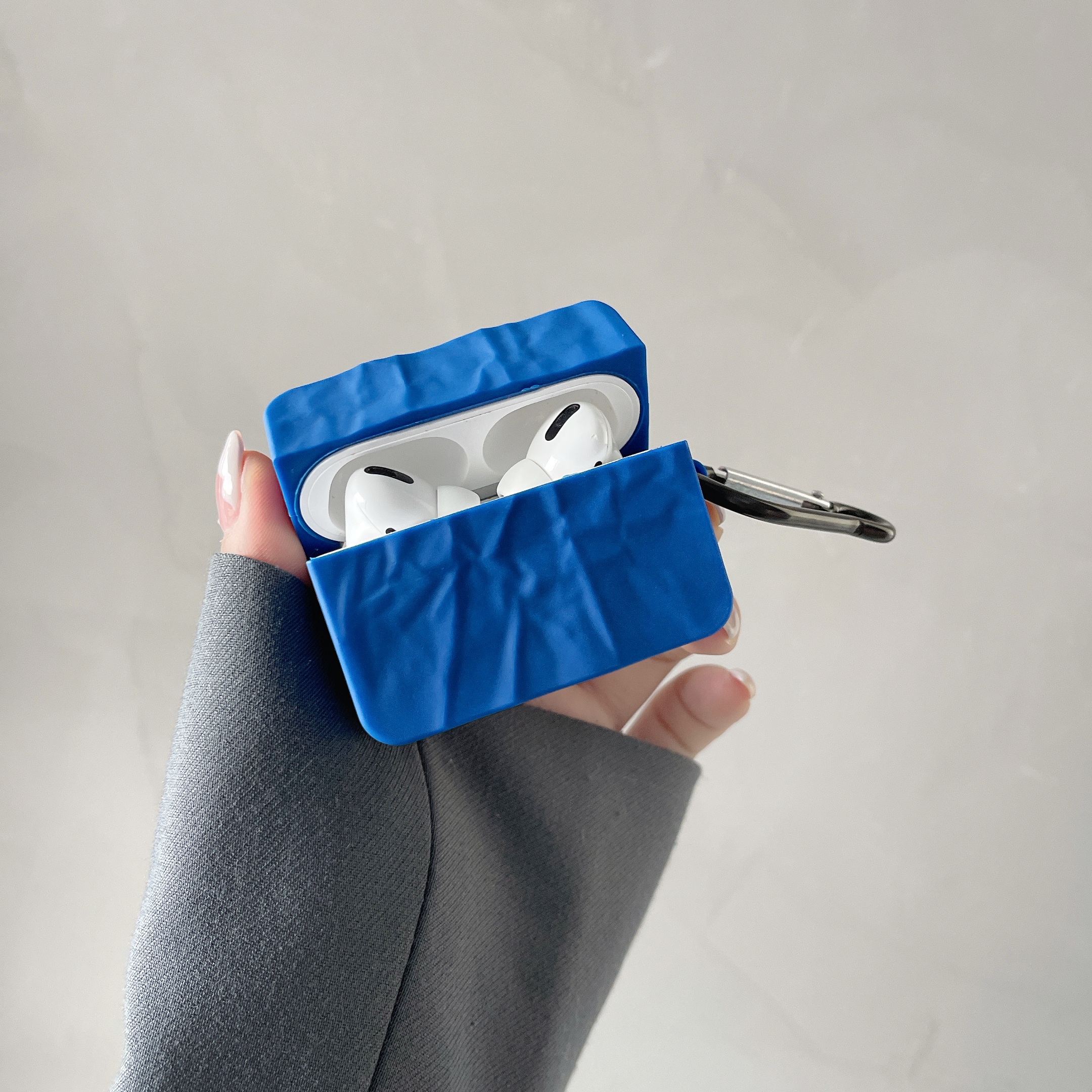 Lämplig för 3 skyddsfodral, vikta Klein Blue airpods trådlösa Bluetooth-hörlurar, mjuka silikonpods (4), 3:e_voghion.com