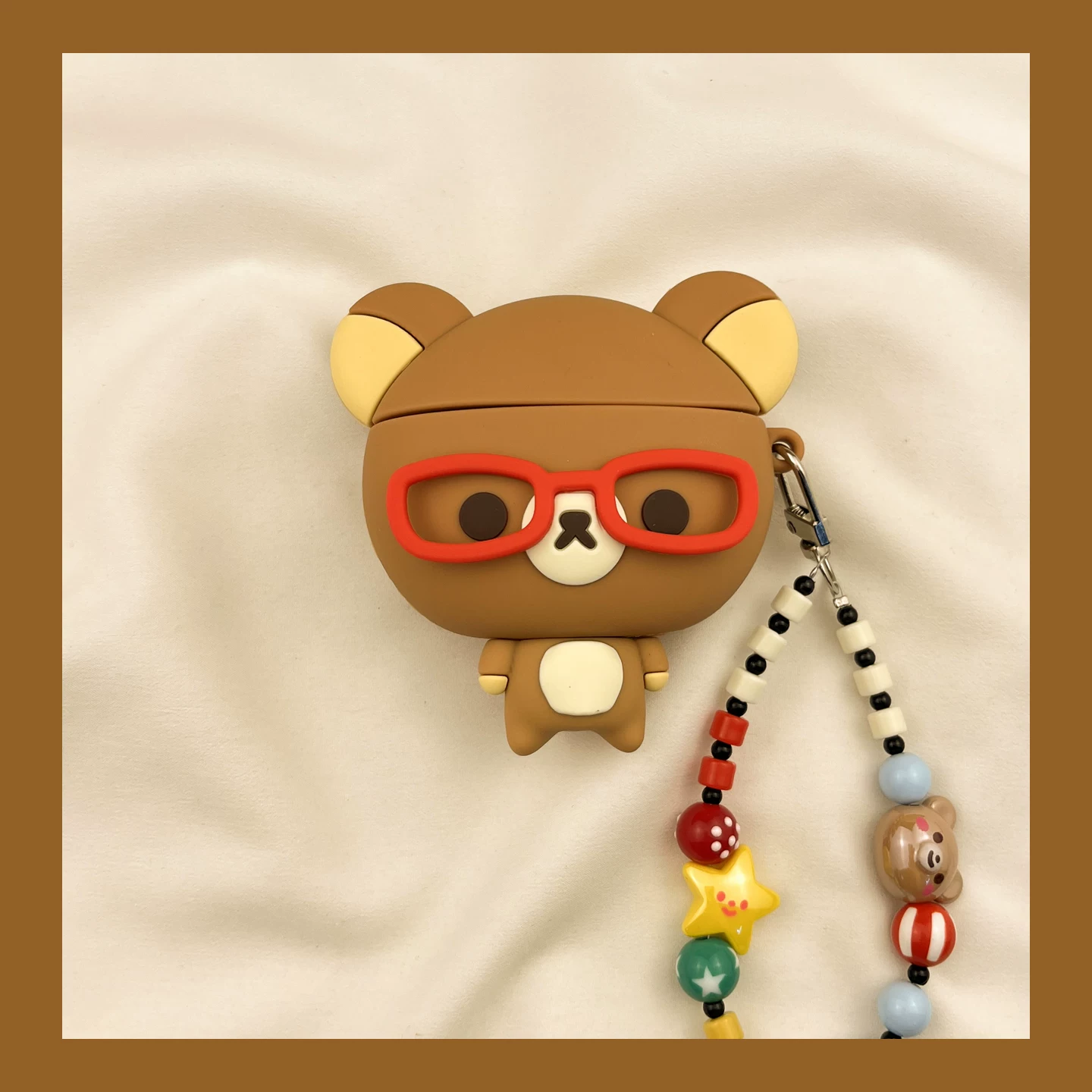 Защита для очков в стиле веселья и милоты Rilakkuma для AirPods4, чехол для AirPods3 совместимый с Apple Pro наушники, чехол 2-го поколения, беспроводной Bluetooth, 1-я третья 2-я AirPod Pro, 4-я 5-я коробка
