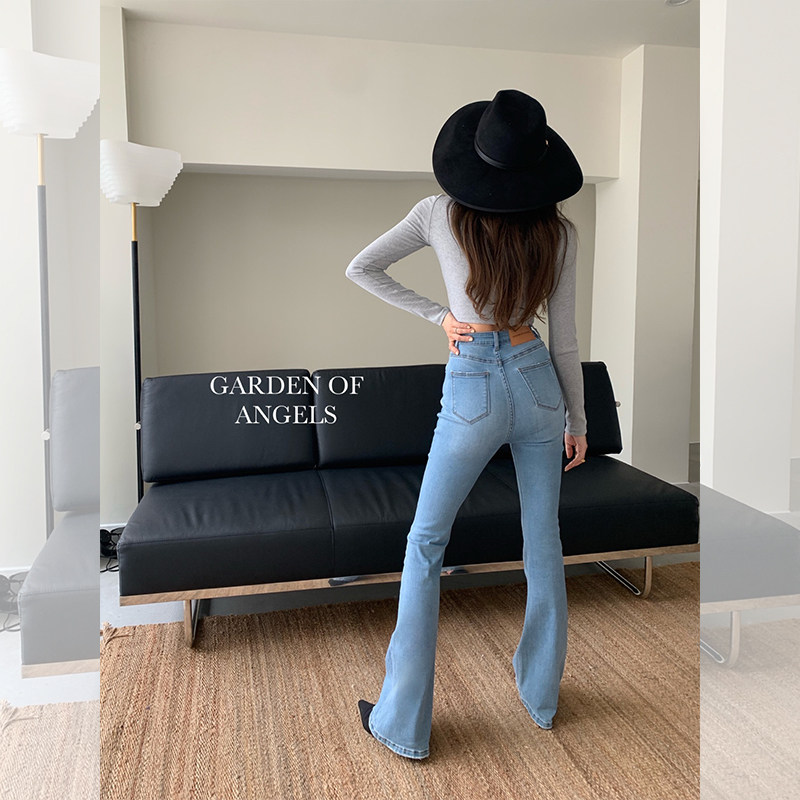 Shiwei brand denim factory supermodel, love to be thin and elastic high waist horn majoring in skinny jeans children