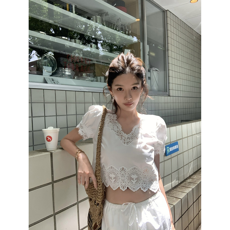 Shi Wei Liang Baishan Flower Series 100% Cotton French Lace Top/Pants/Dress Three-Piece Set for Women Shi Wei Liang Baishan Flower Series 100% Cotton French Lace Top/Pants/Dress Three-Piece Set for Women