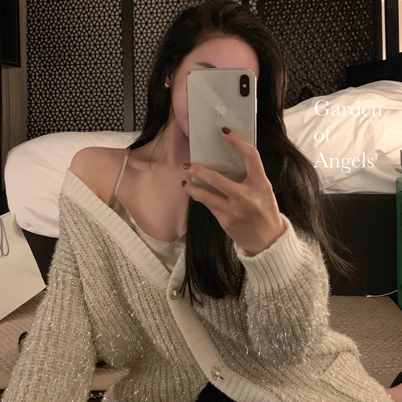 (Spot) Schwey blingbling bright silk sweater sweater softly unswarm.