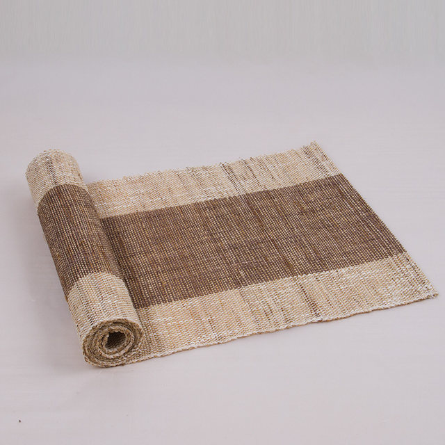 Japanese plain brown ramie table flag double-sided tea ceremony tea mat tea mat Chinese fabric cotton and linen tablecloth coffee table tea flag