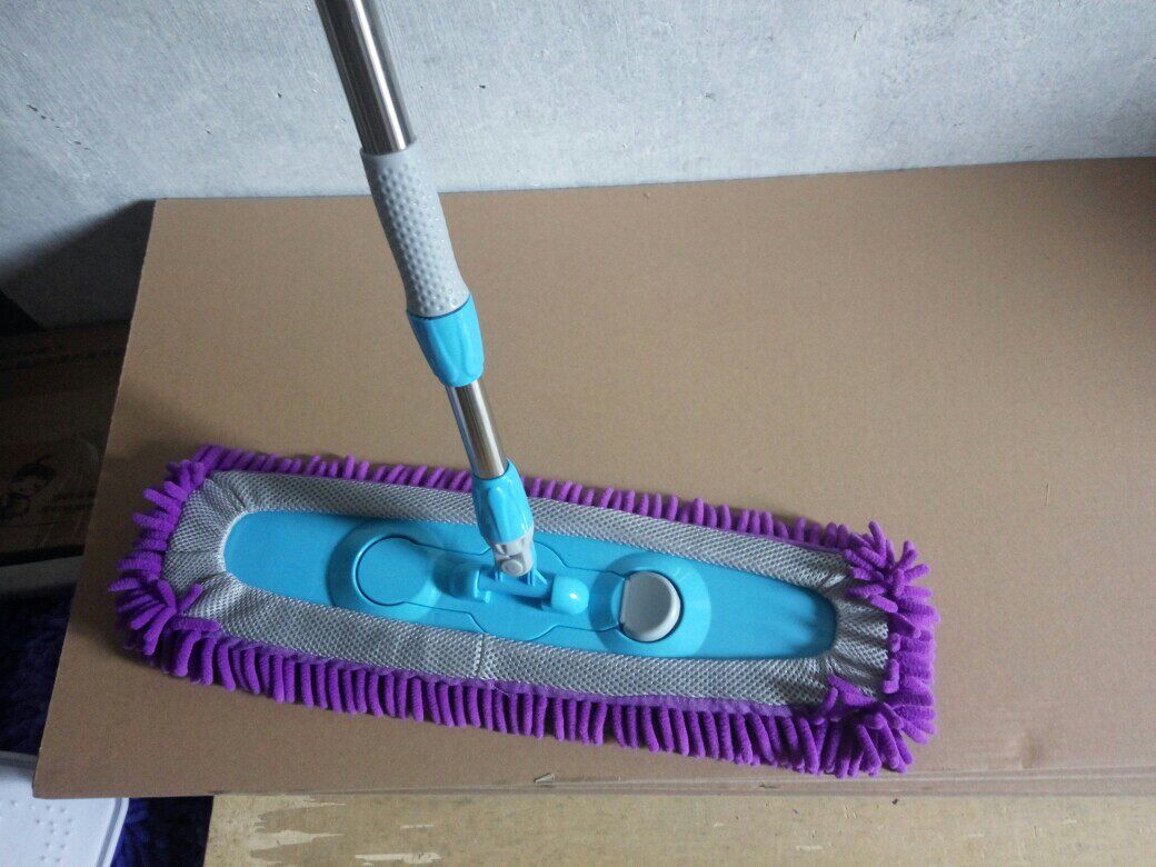 Extra - large flat mop 52 * 12 cm Cheniel dust push stainless steel color random hair