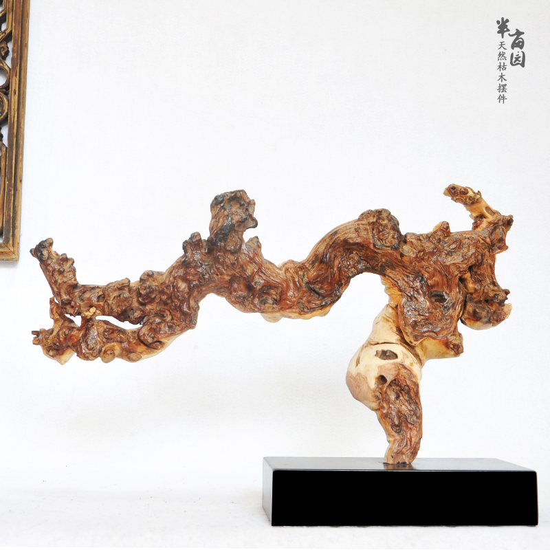 Natural high density hard oily water sink wood integral with shape stone base root sculpted soft decoration case swing piece