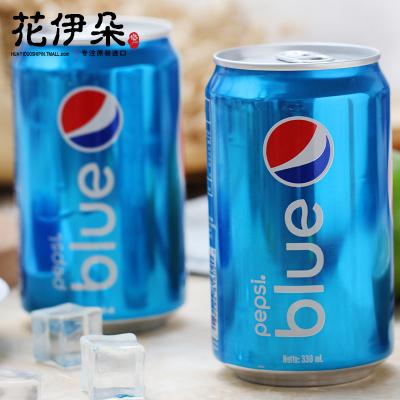 2罐装 印尼巴厘岛限定网红百事蓝色可乐blue梅子味进口碳酸饮料
