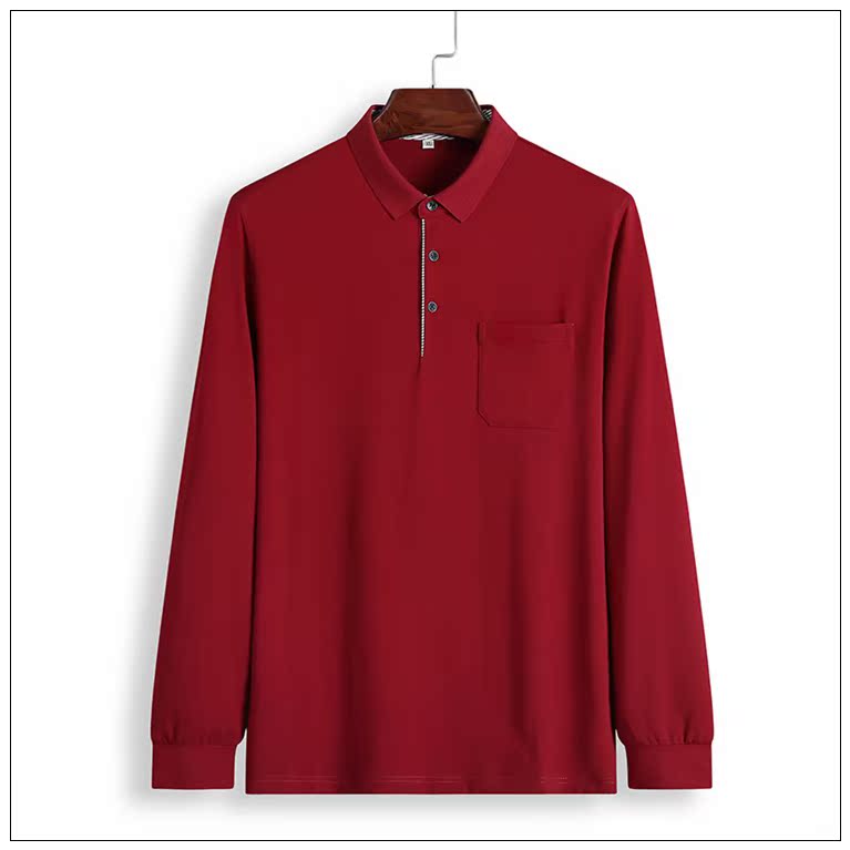 Ông bố trung niên chất béo áo sơ mi chất béo cộng với chất béo cỡ lớn áo sơ mi POLO nam chất béo cotton lỏng áo thun dài tay t shirt