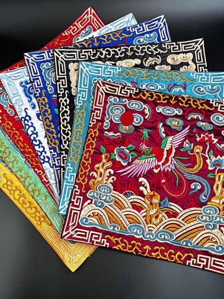 Chinese-Style Embroidered Phoenix Official Uniform Patch DIY Embroidery Piece Gift for Foreigners National Trend Gift Placemat Mouse Pad Cup Mat