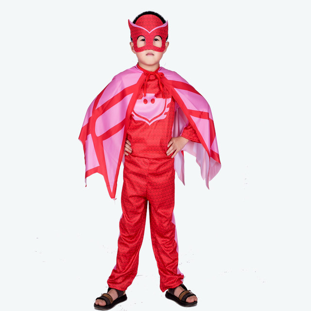 PJ Masks Clothes ເຄື່ອງນຸ່ງເດັກນ້ອຍ PJ Masks Cos Costume Catboy Gekko Cape Owlette Clothes