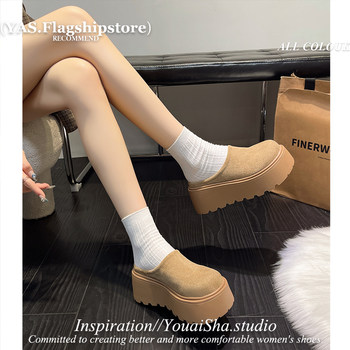 Platform Height-Increasing Birkenstock-Style Shoes for Women, 2026 Spring New Fashion Versatile Closed-Toe Slip-On Lazy Slippers