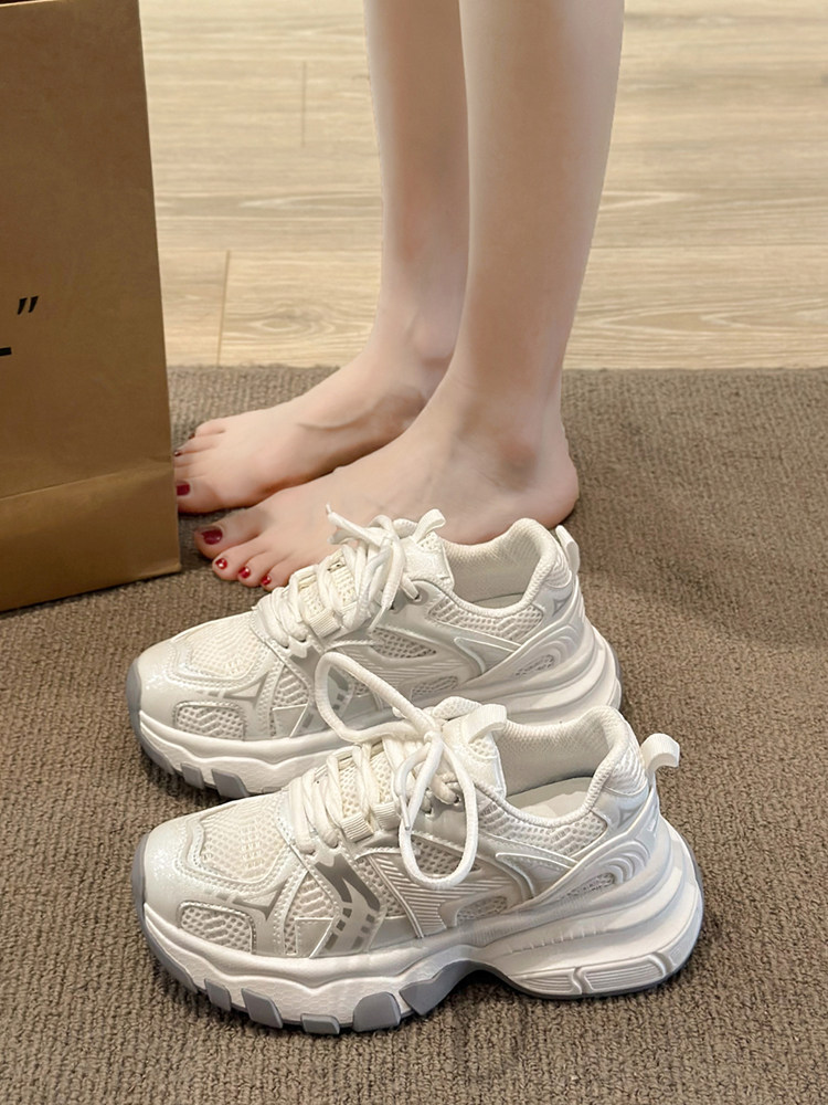 Zhao Lusi and Bai Lu's Same Style Dad Shoes for Women, 2024 New Mesh Summer Height-Increasing Sports Casual Popular Women's Shoes