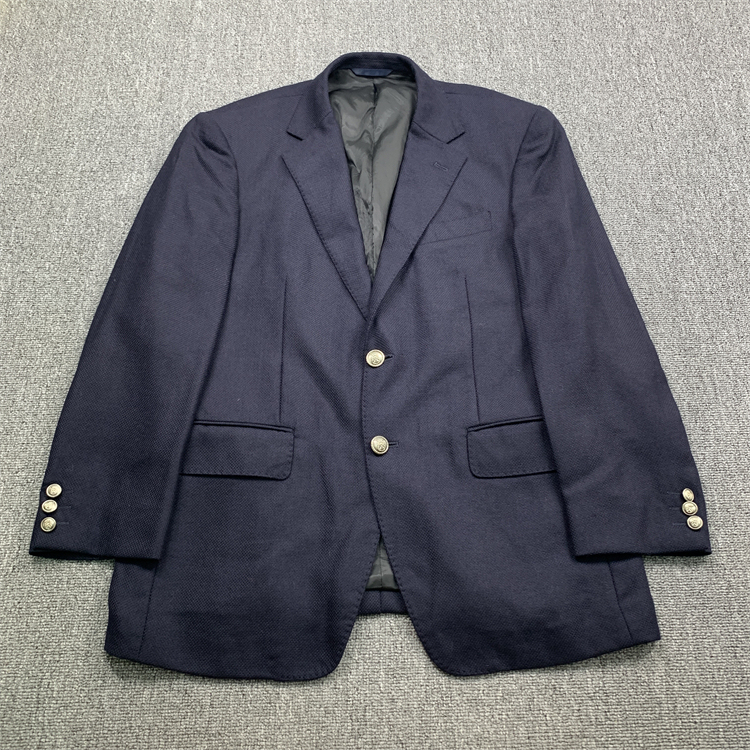 2020 Vintage Japanese-Made Retro Business Gentleman's Navy Blue Wool Suit Jacket with Gold Buttons for Men and Women
